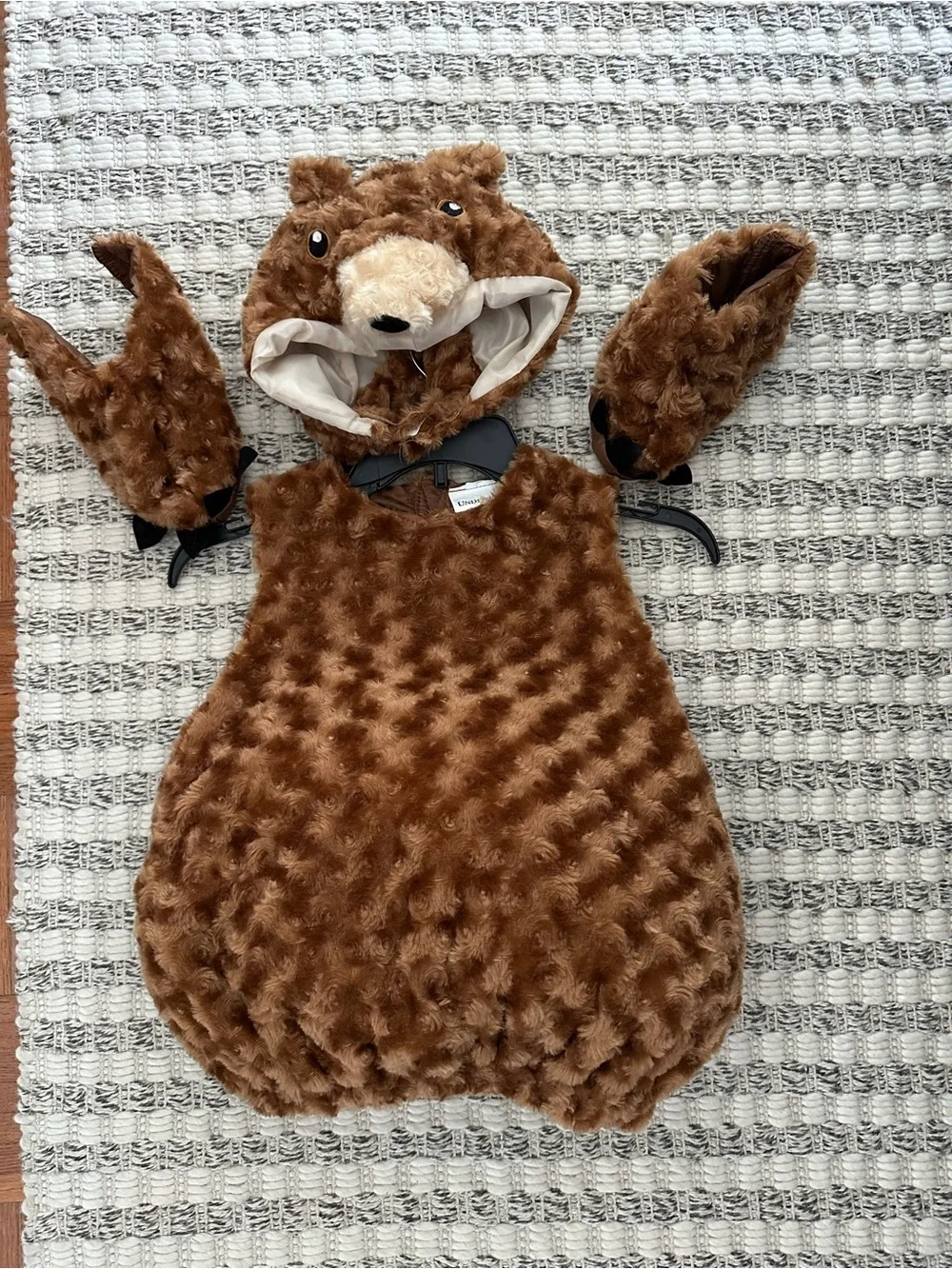 Toddler Brown Teddy Bear Costume Plush Tunic & Hood